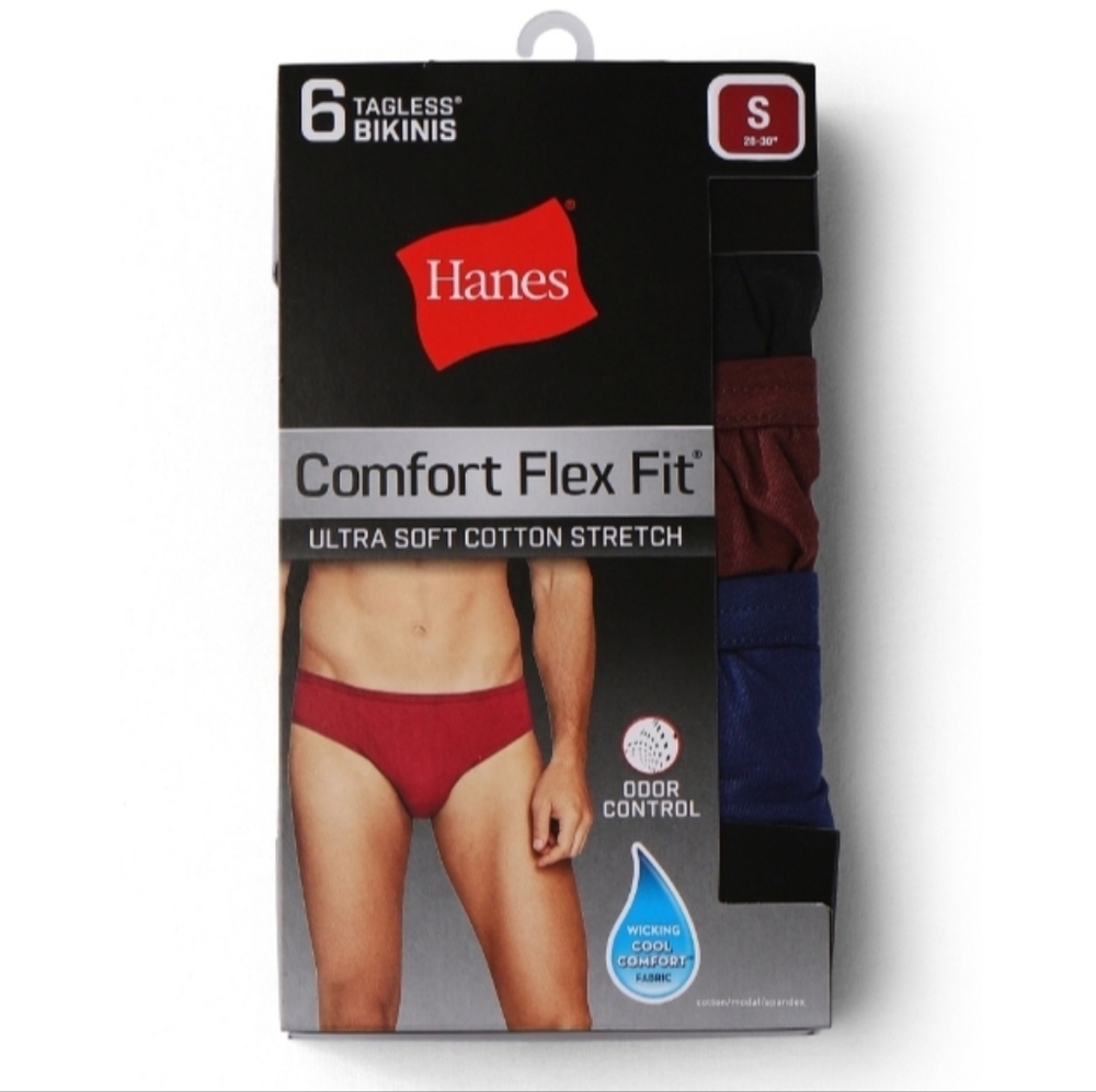 NWT Men's Hanes 6 Pack Tagless Bikinis Underwear 2XL